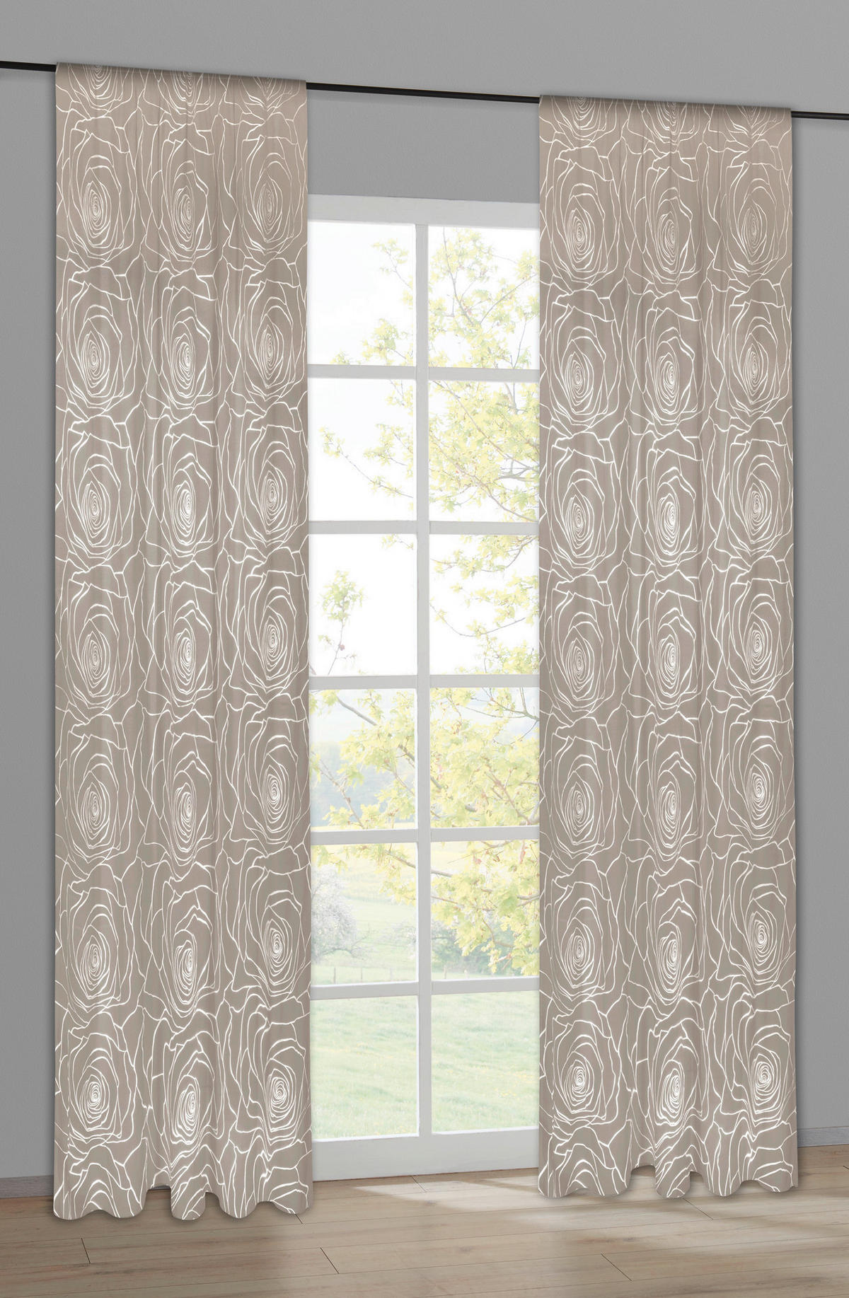 Verdunklungsvorhang Roses kitt B/L: ca. 140x245 cm Roses - kitt (140,00/245,00cm)