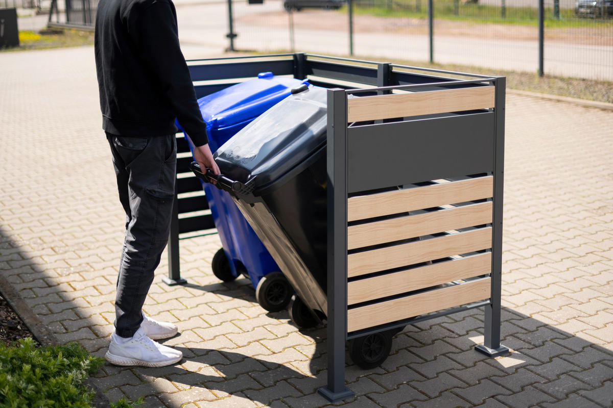 Westmann MülltonnenverkleidungBox Planum Box Planum - natur/anthrazit (90,00/170,00/120,00cm) - Westmann