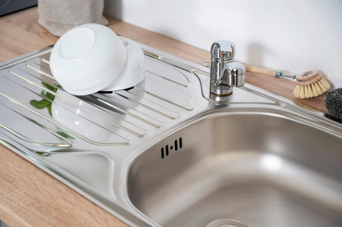 Respekta Küchenblock Economy schwarz B/H/T: ca. 270x200x60 cm Economy - Eiche/schwarz (270,00/200,00/60,00cm) - Respekta