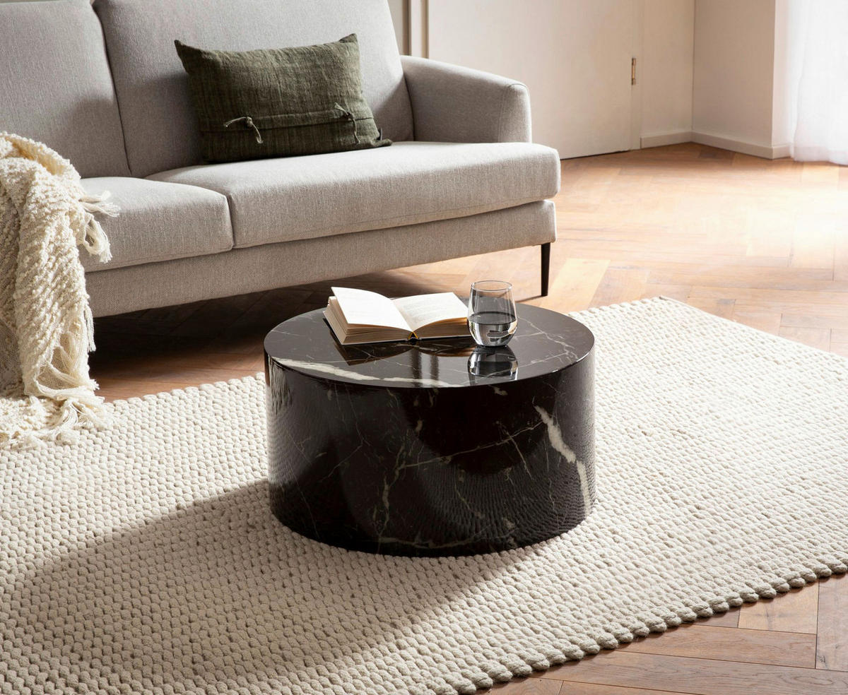 Couchtisch schwarz Marmor Optik B/H/T: ca. 60x30x60 cm Couchtisch - schwarz (60,00/30,00/60,00cm) - Wohnling