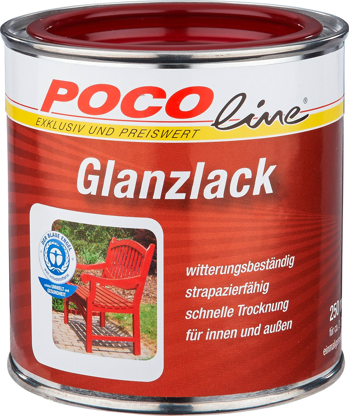 POCOline Acyl Buntlack bordeauxrot glänzend ca. 0,25 l Glanzlack_Acryl_2in1 250ml - bordeauxrot (8,00/8,00cm) - POCOline