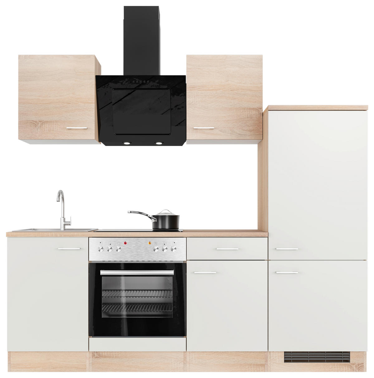 Küchenblock Samoa weiß B/H/T: ca. 220x200x60 cm Samoa - Eiche/weiß (220,00/200,00/60,00cm) - Flex-Well