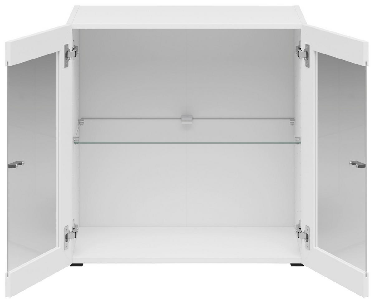Vitrine System 64 weiß matt B/H/T: ca. 64x64x35 cm System 64 - weiß (64,00/64,00/35,00cm)