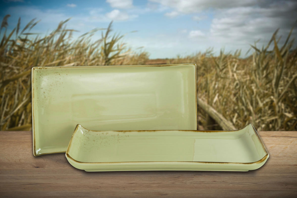 CreaTable Servierplatte NATURE COLLECTION sand Steinzeug B/L: ca. 165x33 cm NATURE COLLECTION - sand (165,00/33,00cm) - CreaTable