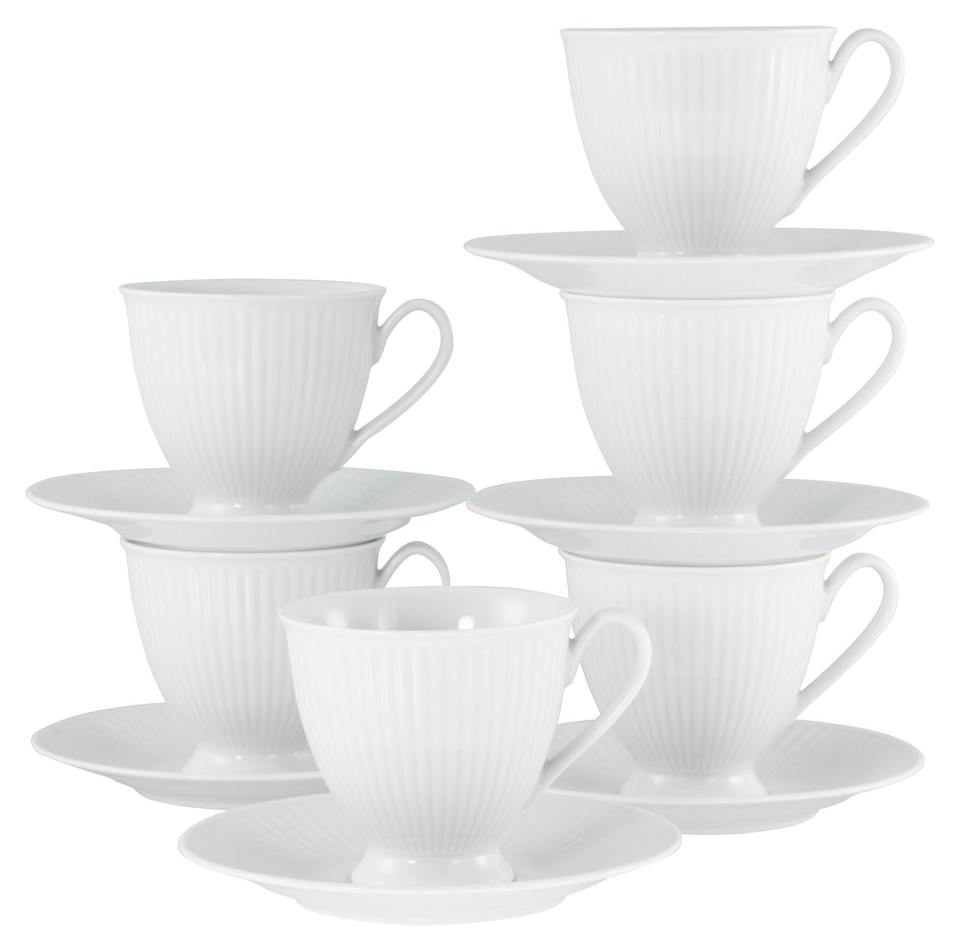 CreaTable Kaffeeset Valencia weiß Porzellan Valencia - weiß - CreaTable