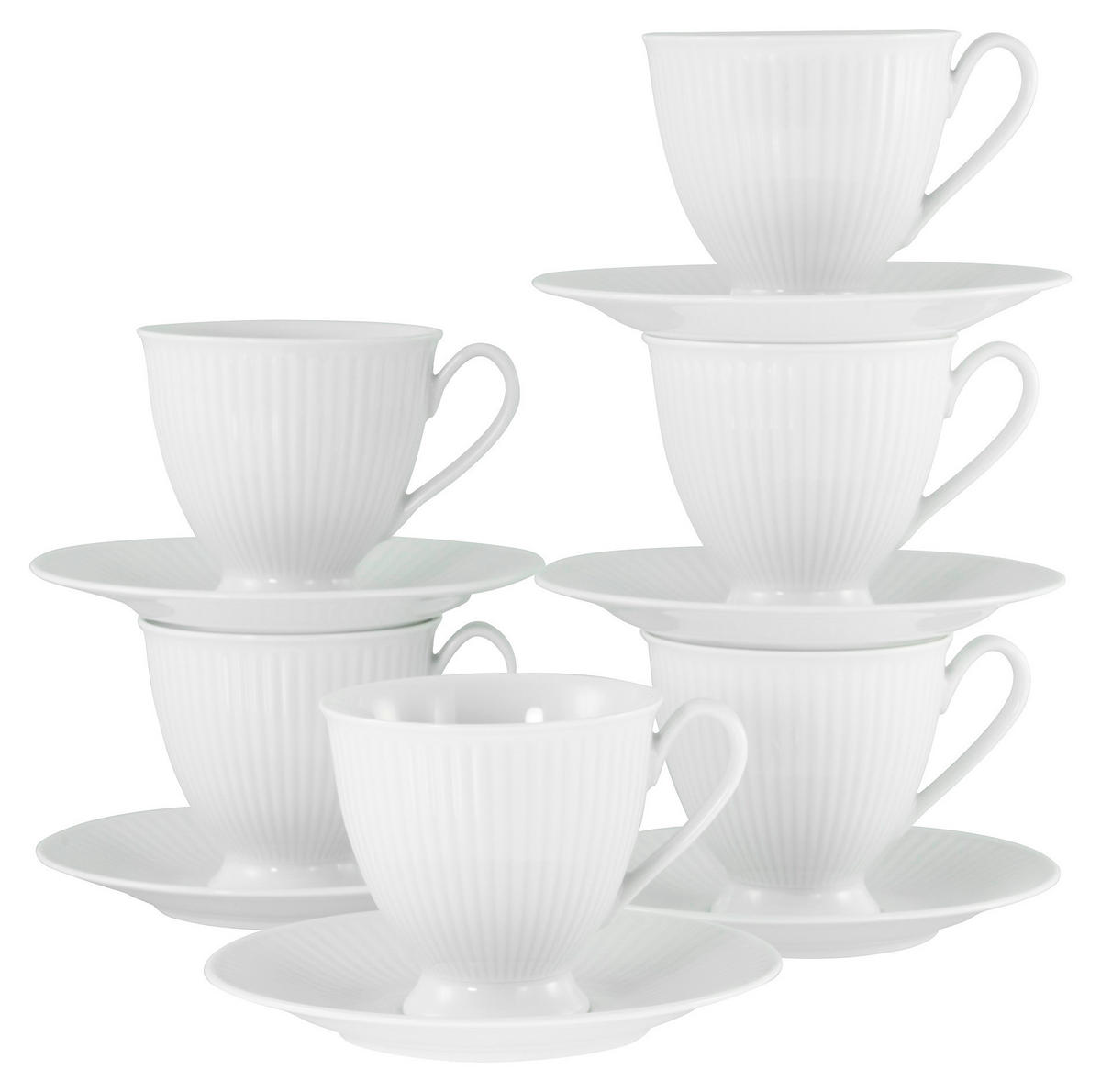 CreaTable Kaffeeset Valencia weiß Porzellan Valencia - weiß - CreaTable
