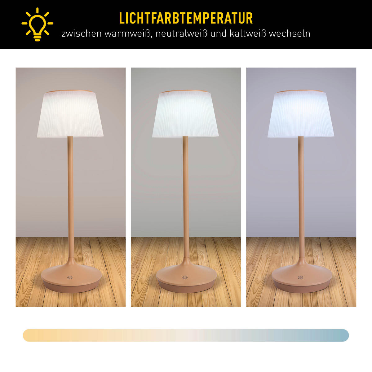 LED-Solar-Tischleuchte beige Kunststoff Metall B/H/T/D: ca. 13x38x13x13 cm EMMI - beige (13,00/38,00/13,00cm) - Näve Leuchten