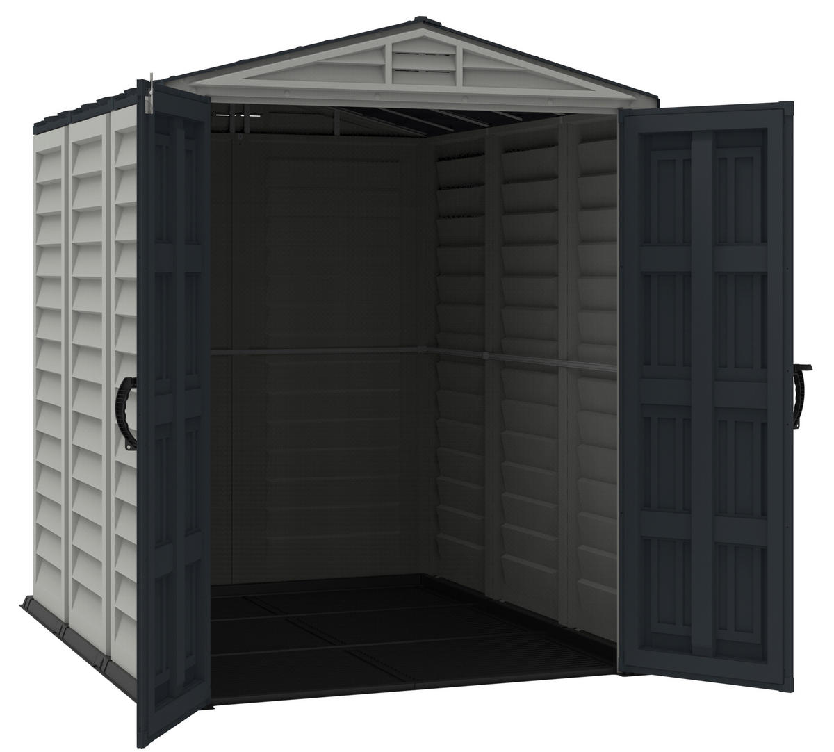 VCM Gerätehaus grau B/H/L: ca. 161x210x250 cm Gerätehaus mit Drehtür - grau (250,00/161,00/210,00cm) - VCM