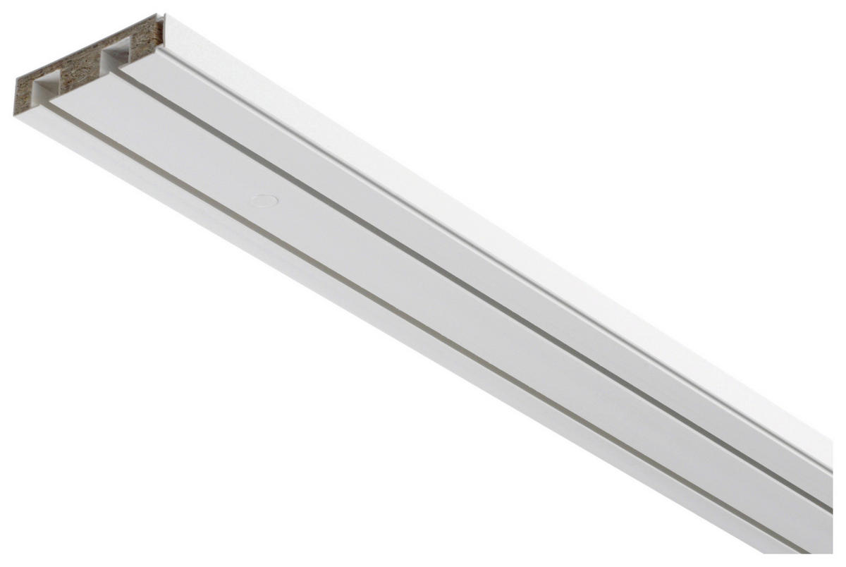 Gardinenschiene mit Holzkern Schiene_Holzkern_2lfg. - weiß (250,00cm) - ondeco