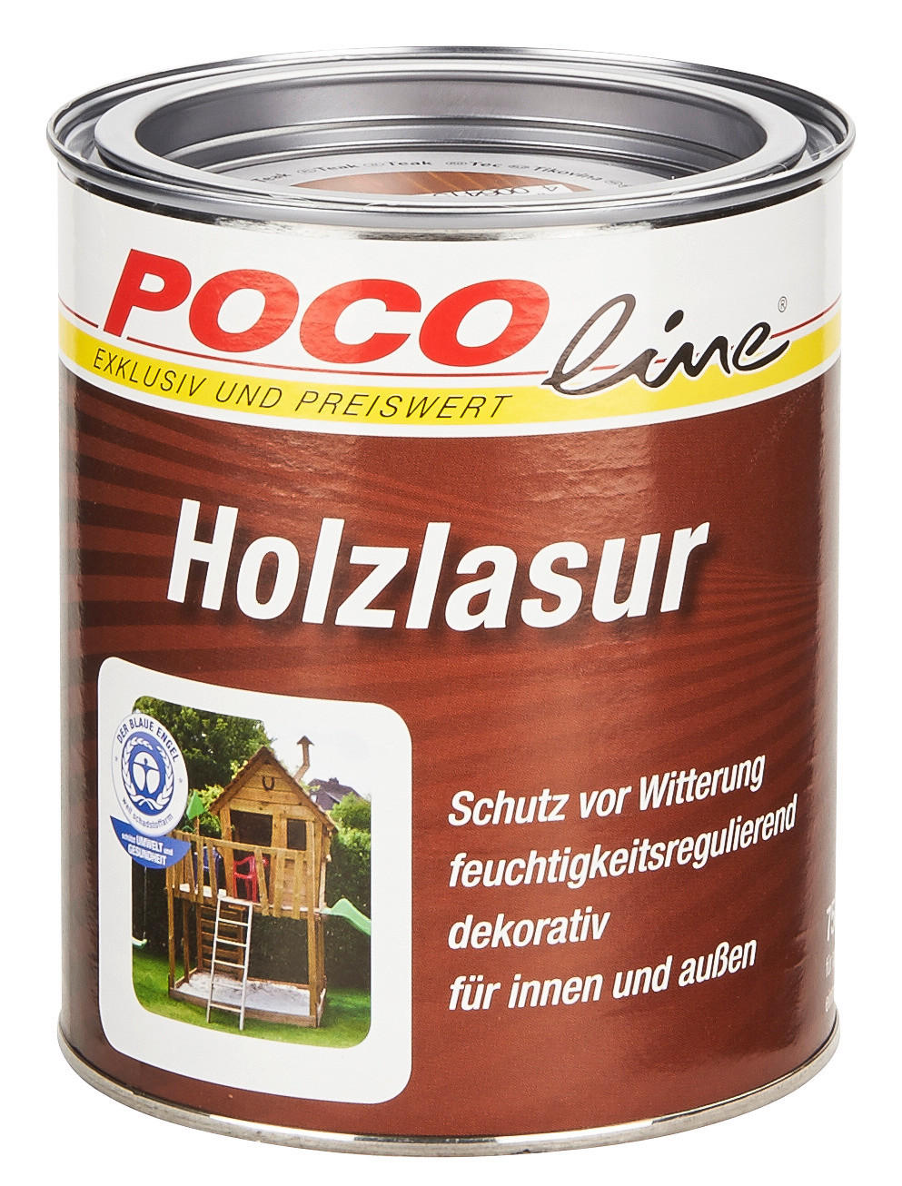 POCOline Acryl Holzlasur weiß seidenglänzend ca. 0,75 l