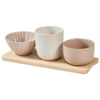 Servierset sand Steinzeug B/H/L: ca. 25,5x10x9 cm Servierset_4tlg. - sand/grau (9,00/25,50/10,00cm)