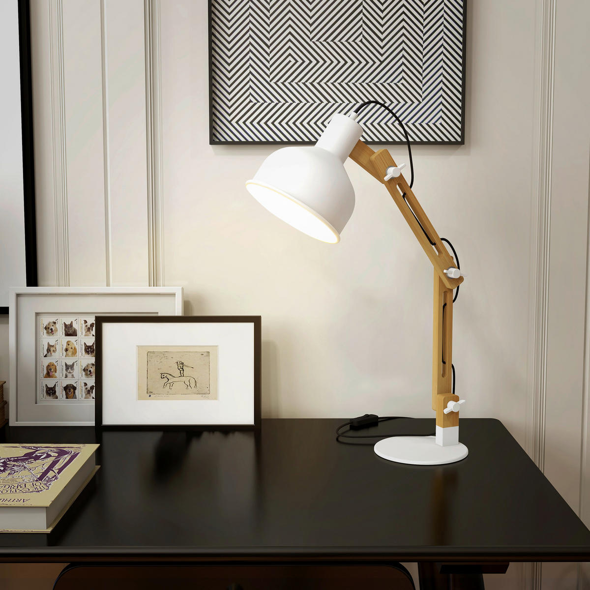 HOMCOM Schreibtischleuchte Schreibtischlampe - weiß (50,00/15,50/36,00cm) - HOMCOM