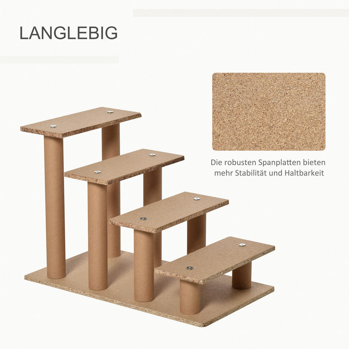 PawHut Haustiertreppe grau Polyester B/H/L: ca. 35x44x60 cm Haustiertreppe - grau (60,00/35,00/44,00cm) - PawHut