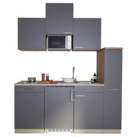 Respekta Küchenblock Economy grau B/H/T: ca. 180x200x60 cm Economy - Eiche/grau (180,00/200,00/60,00cm) - Respekta