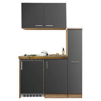 Respekta Miniküche 130 grau matt B/H/T: ca. 130x200x60 cm 130 - Eiche/grau (130,00/200,00/60,00cm) - Respekta