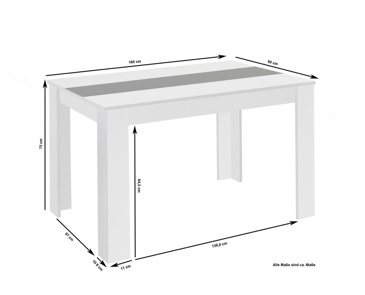 Tisch NORI Eiche Nachbildung B/H/T: ca. 160x75x90 cm NORI - Eiche (160,00/75,00/90,00cm) - byLIVING