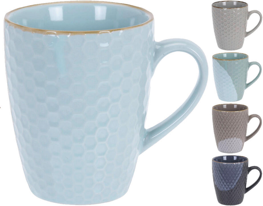 Kaffeetassenset hellblau Keramik 4 tlg. Kaffeetassenset_4tlg. - hellblau/braun