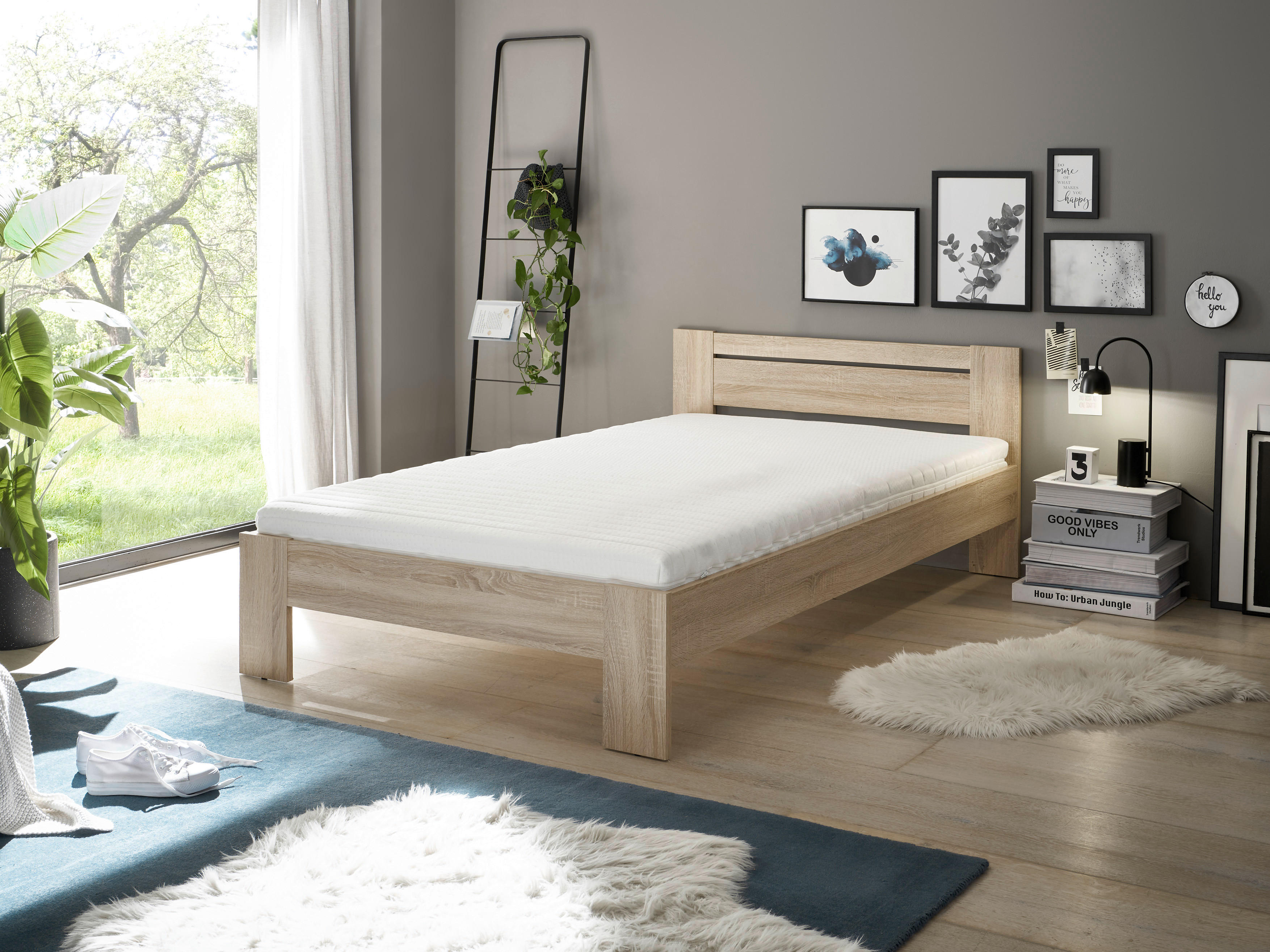 Futonbett Cannes Eiche Sonoma Nachbildung Liegefläche B/L: ca. 90x200 cm Cannes - Eiche (95,00/71,00/204,00cm)