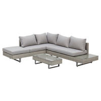 Outsunny Sitzgruppe grau Edelstahl B/H/L: ca. 69x196x59 cm Gartenmöbel-Set - grau (59,00/69,00/196,00cm) - Outsunny