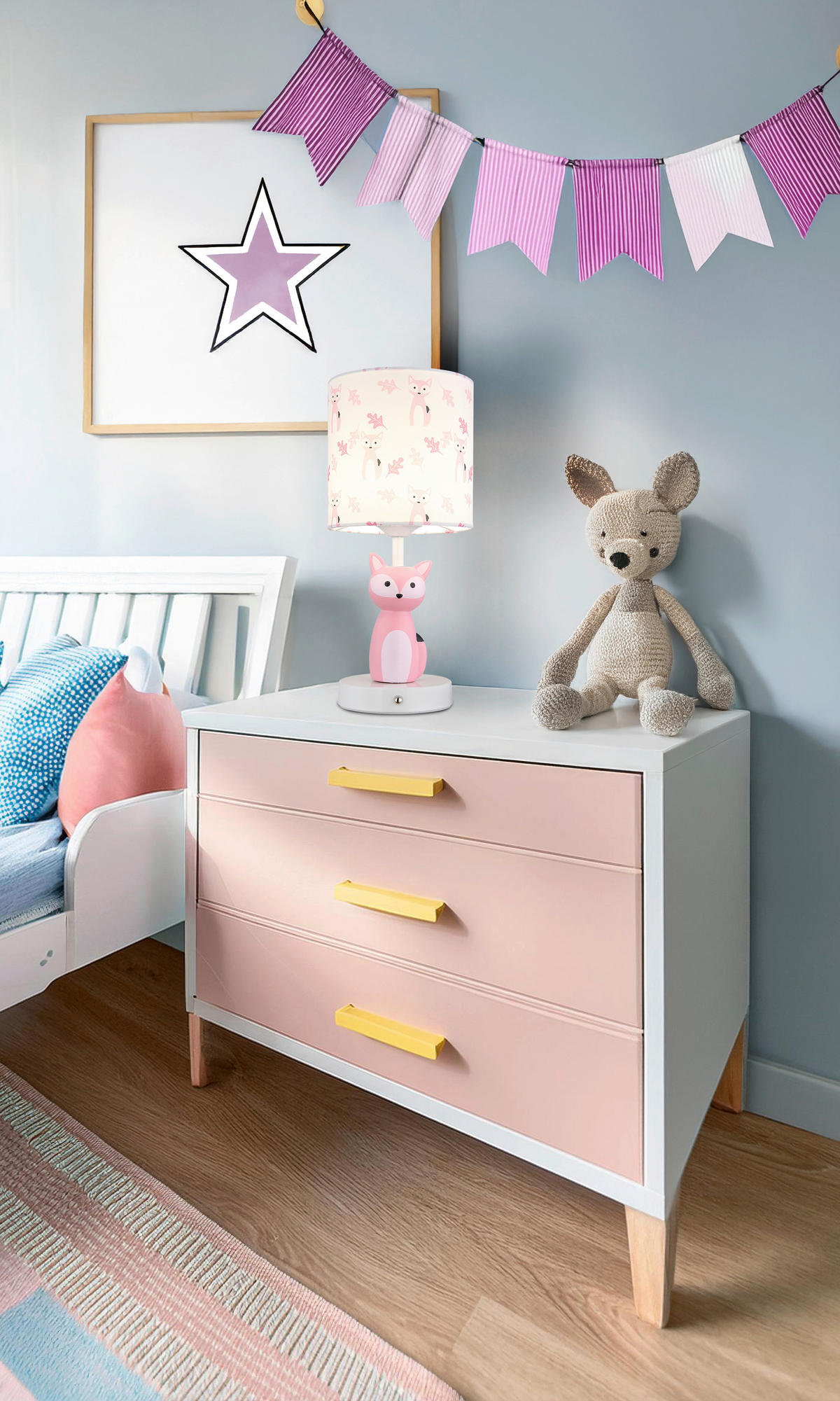 GLOBO Tischleuchte FOXY - pink/weiß (15,00/33,50cm) - GLOBO
