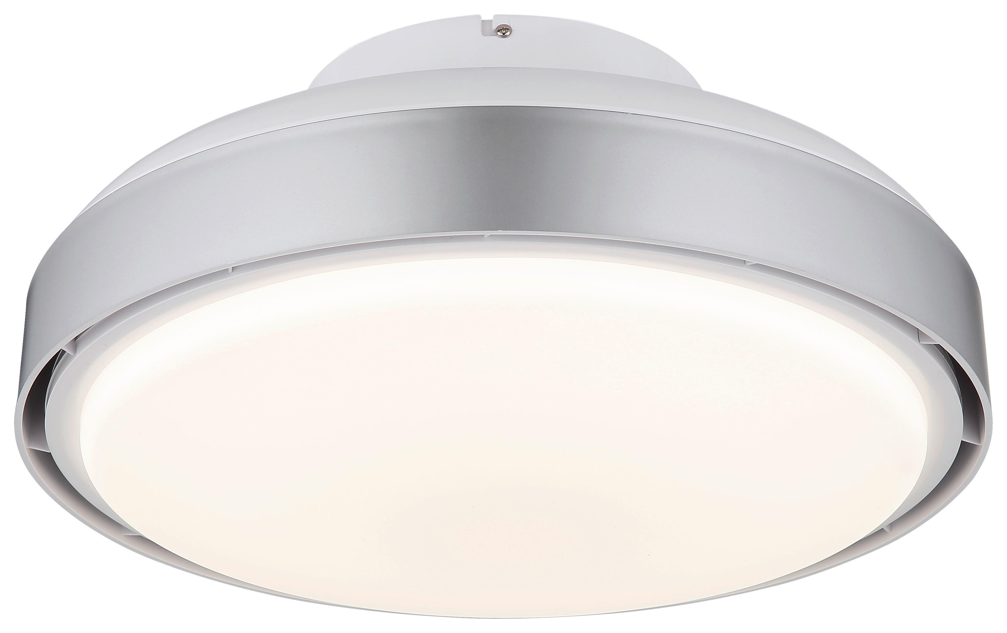 GLOBO LED-Deckenventilator Opal silber weiß Acryl Kunststoff H/D: ca. 20x45 cm 1 Brennstellen CARNEY - weiß/Opal (45,00/20,00cm) - GLOBO