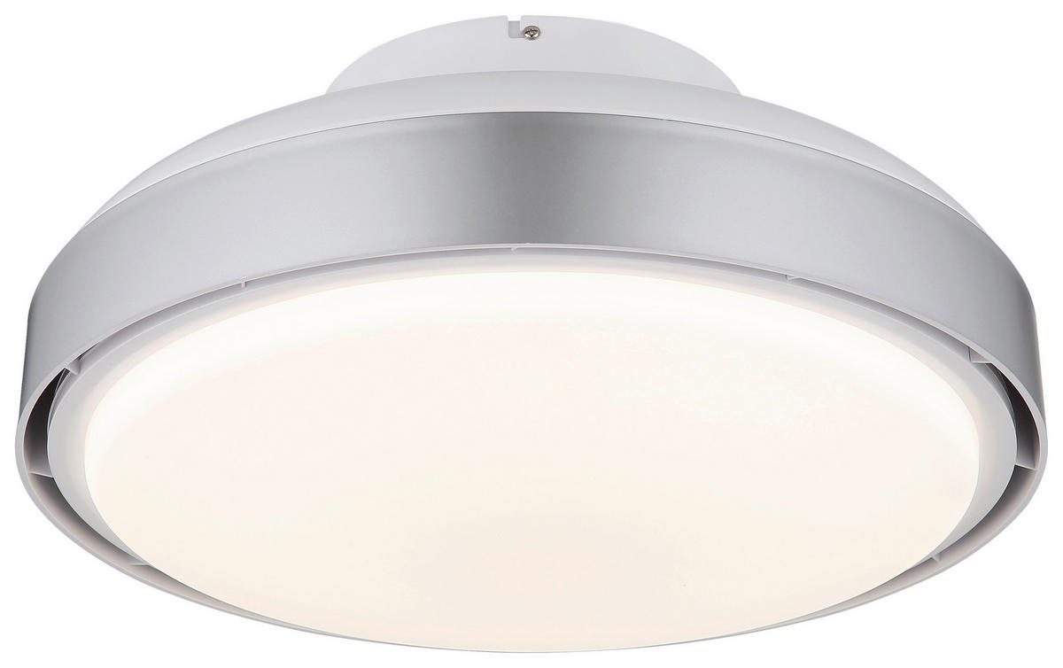 GLOBO LED-Deckenventilator Opal silber weiß Acryl Kunststoff H/D: ca. 20x45 cm 1 Brennstellen CARNEY - weiß/Opal (45,00/20,00cm) - GLOBO