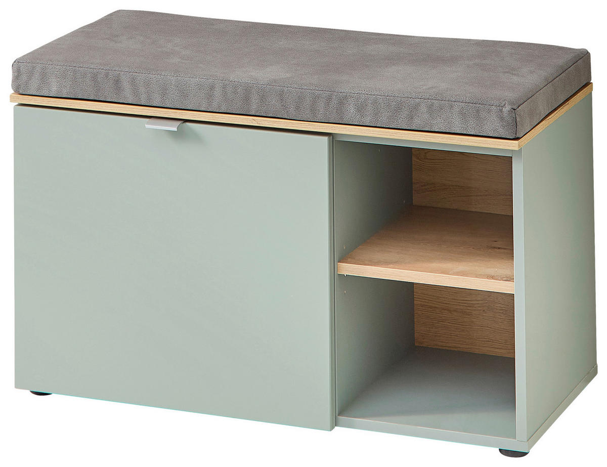 Sitzbank Bari salbei Eiche Artisan Nachbildung B/H/T: ca. 78x50x38 cm Bari - Eiche/salbei (78,00/50,00/38,00cm)