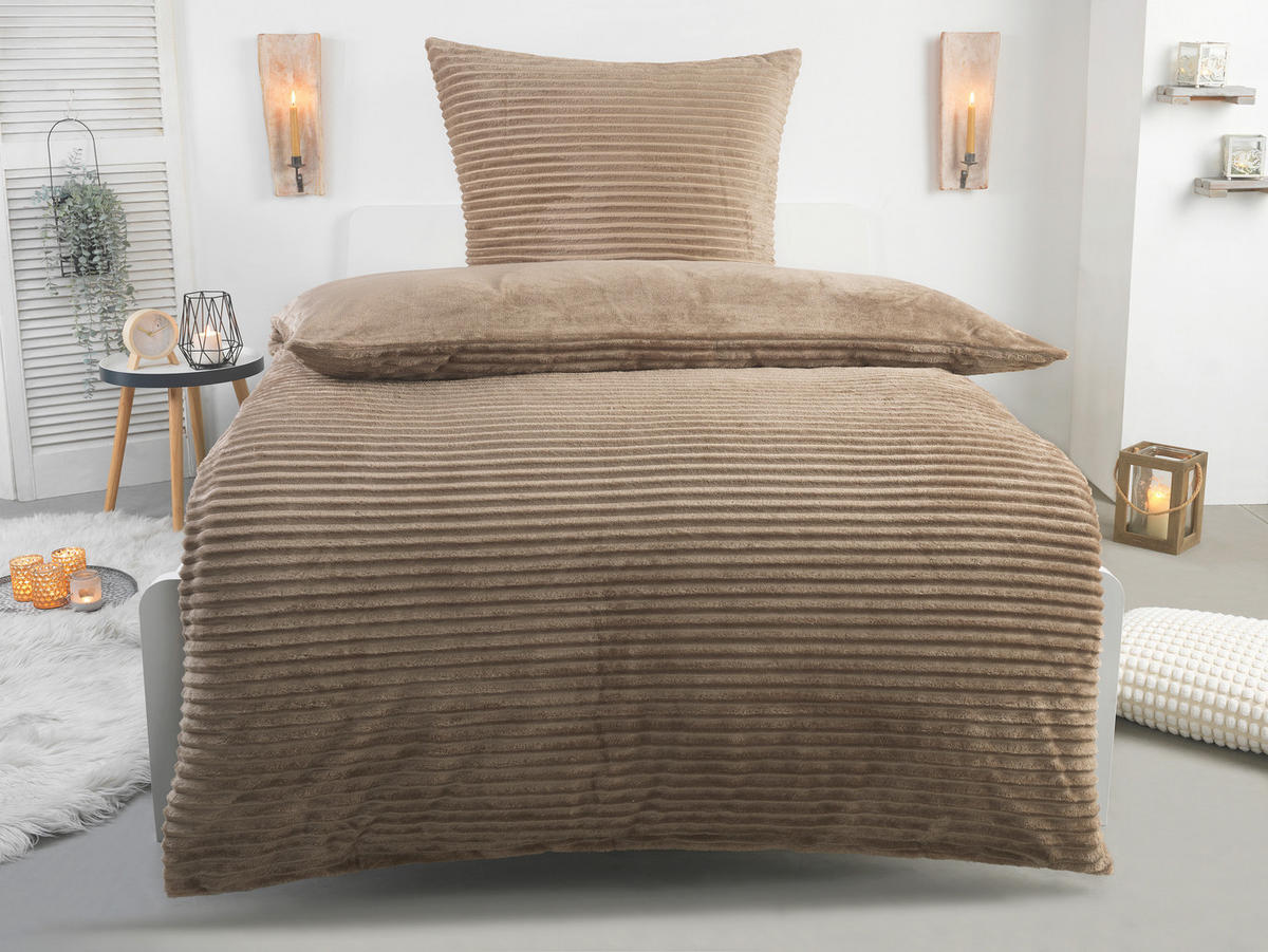 Microfaser Bettwäsche Cashmere touch Bettwäsche_Cashmere-Like 155x220cm - taupe (155,00/220,00cm)