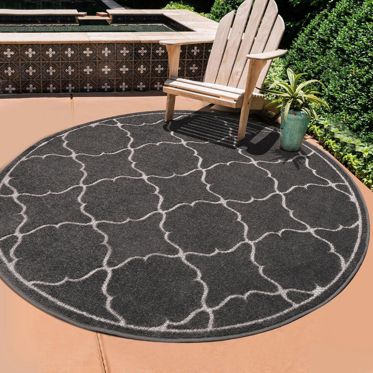 Sanat Outdoorteppich BERLIN grau B/L: ca. 120x120 cm BERLIN - grau (120,00/120,00cm) - Sanat
