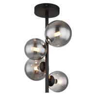 GLOBO Deckenleuchte schwarz Metall H/D: ca. 40x23,5 cm G9 4 Brennstellen RIHA - schwarz (23,50/40,00cm) - GLOBO