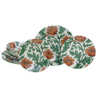 CreaTable Kombiservice Florentina grün Steingut 12 tlg. Florentina - grün (30,00/30,00/25,00cm) - CreaTable