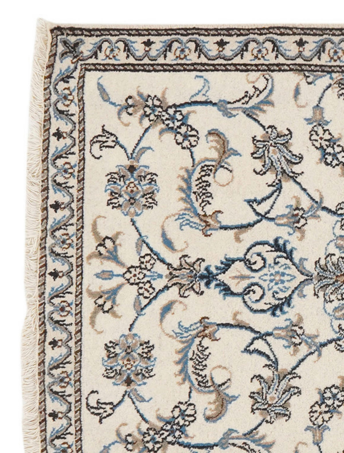 PersaTepp Teppich Nain Chorosan beige B/L: ca. 90x140 cm Nain Chorosan - beige/blau (90,00/140,00cm) - PersaTepp