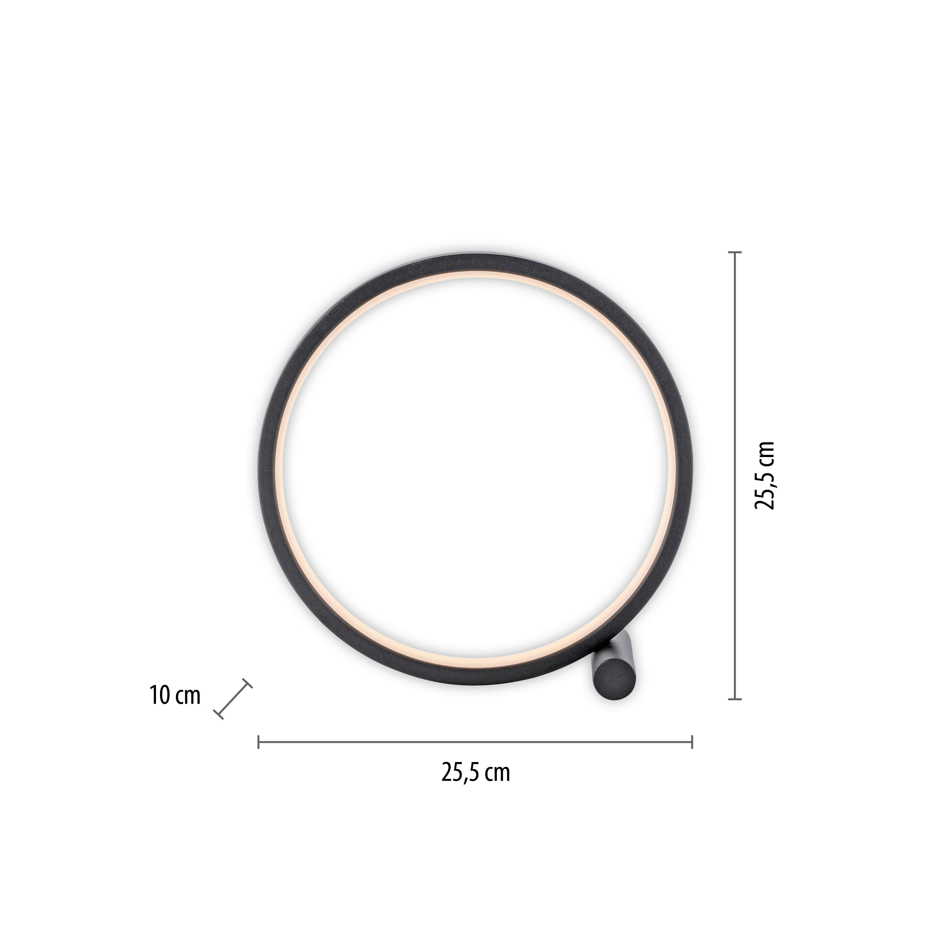 Just Light LED Tischleuchte schwarz Eisen D: ca. 25 cm 1 Brennstellen LED-Tischleuchte_Mini-Ritus - schwarz (25,00cm) - Just Light