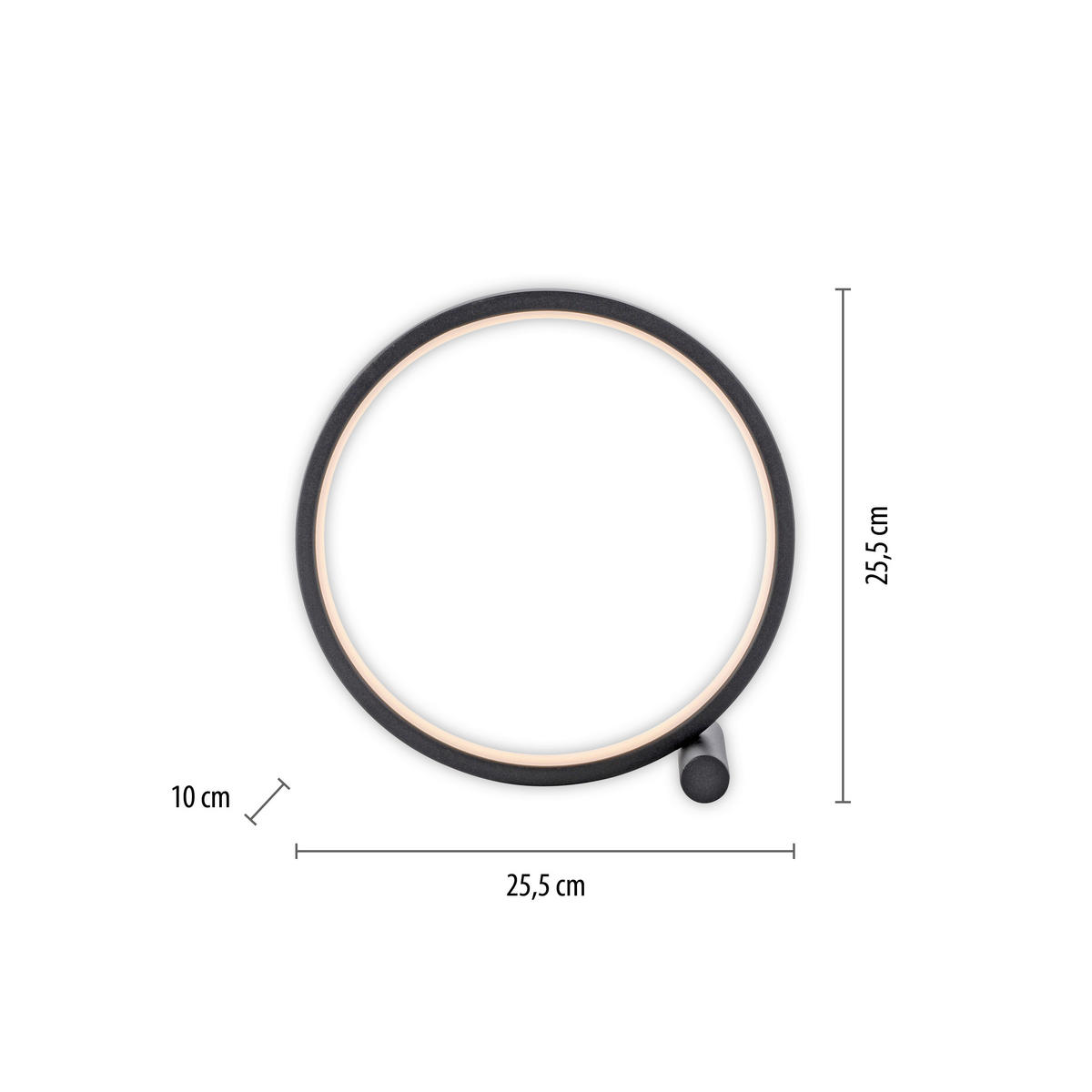 Just Light LED Tischleuchte schwarz Eisen D: ca. 25 cm 1 Brennstellen LED-Tischleuchte_Mini-Ritus - schwarz (25,00cm) - Just Light