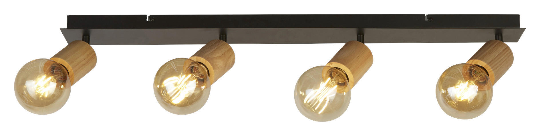 Searchlight Strahler schwarz braun Stahl B/H/T/L: ca. 10x15x15x91,5 cm E27 4 Brennstellen Spinny - braun/schwarz (91,50/10,00/15,00cm) - Searchlight