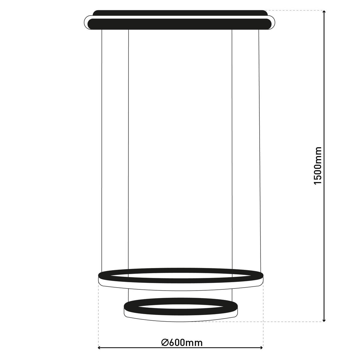 Näve Leuchten Pendelleuchte 7096922 schwarz Metall Kunststoff B/H/T: ca. 60x150x60 cm null 3 Brennstellen Circulo - schwarz (60,00/150,00/60,00cm) - Näve Leuchten