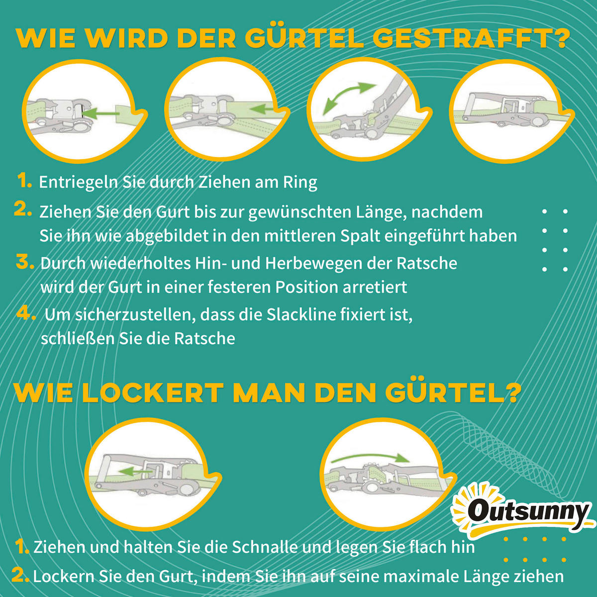 Outsunny Outdoor-Spielzeug schwarz Kunststoff B/H/L: ca. 40x1000x100 cm Ninja_Slackline-Set - blau/rot (100,00/40,00/1000,00cm) - Outsunny