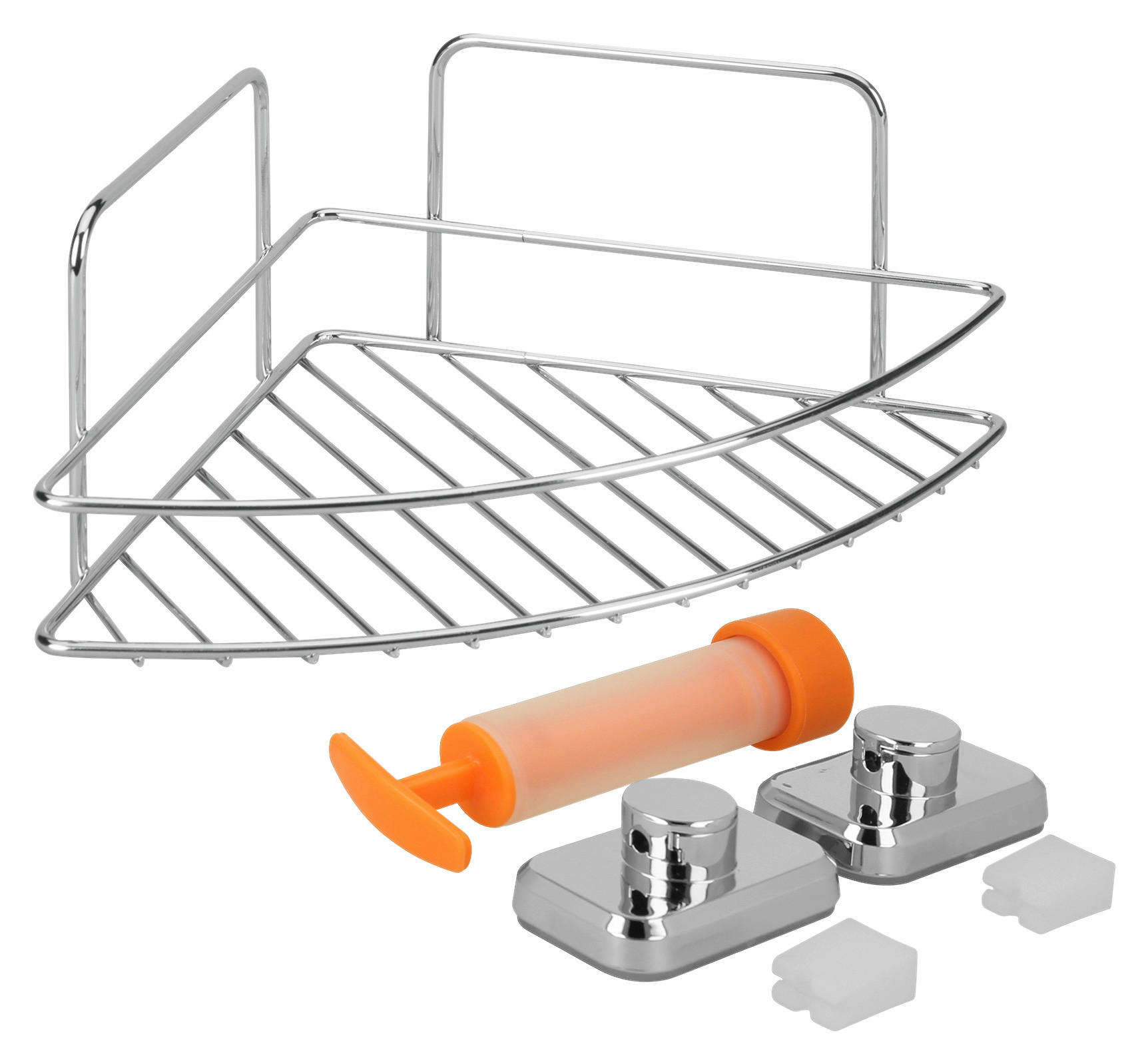 Eckablage Chrom Metall Eckablage_Vacuum-Fix - Chrom - Metaltex