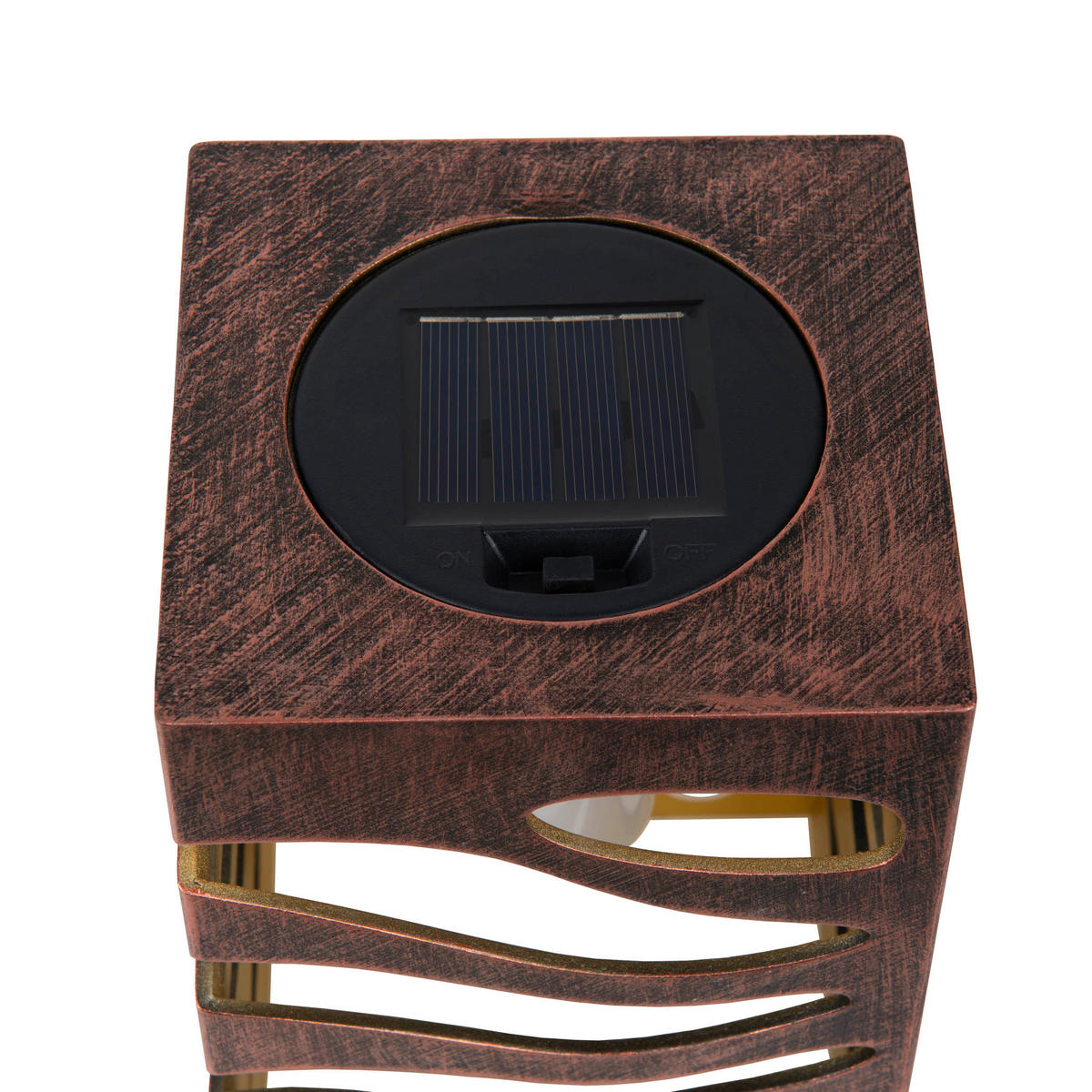 LED-Solarleuchte braun Kunststoff B/H/T: ca. 12,3x20x12,3 cm HILDA - braun (12,30/20,00/12,30cm) - Näve Leuchten