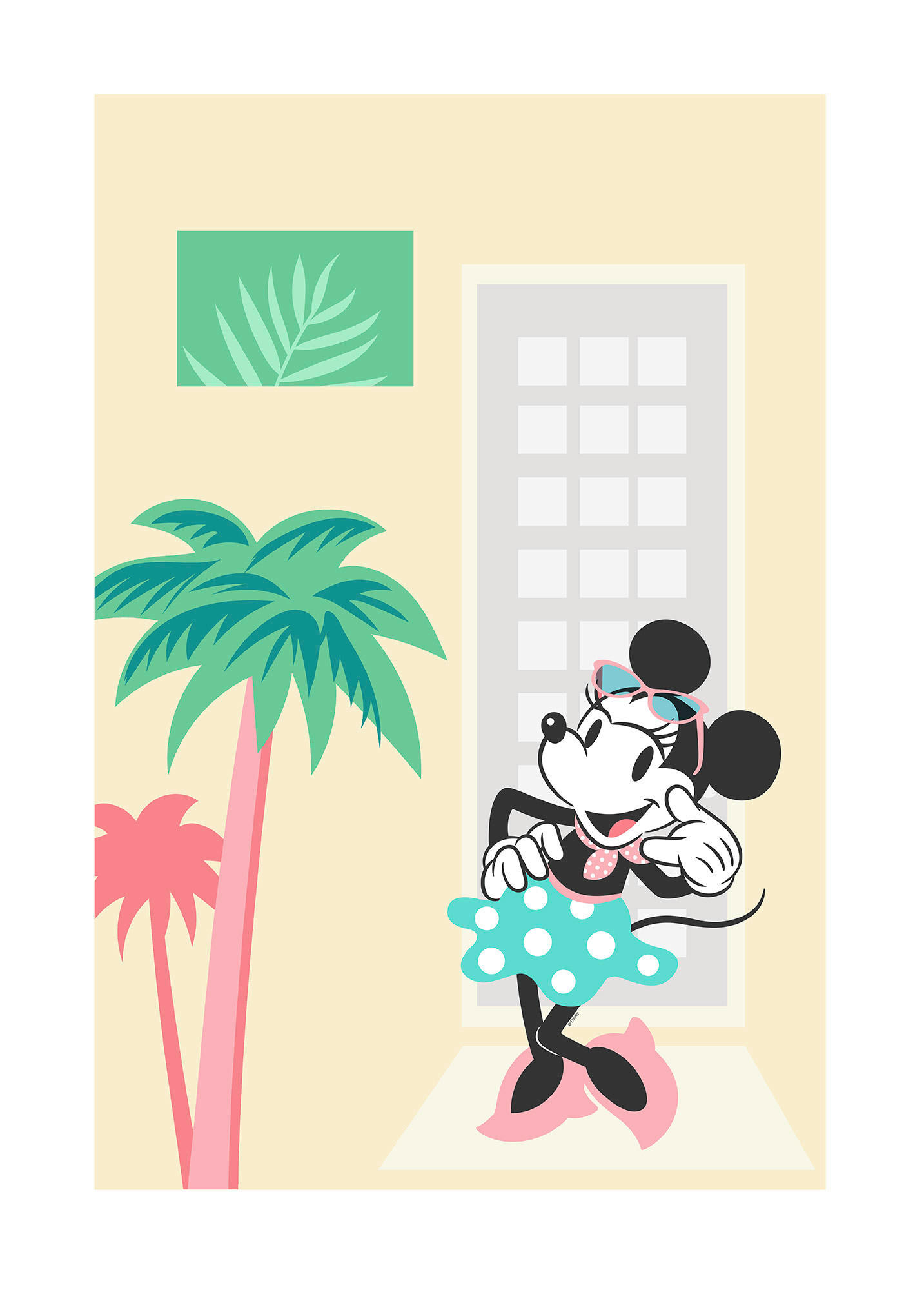 Komar Poster Minnie Mouse Palms Disney B/L: ca. 50x70 cm günstig online kaufen