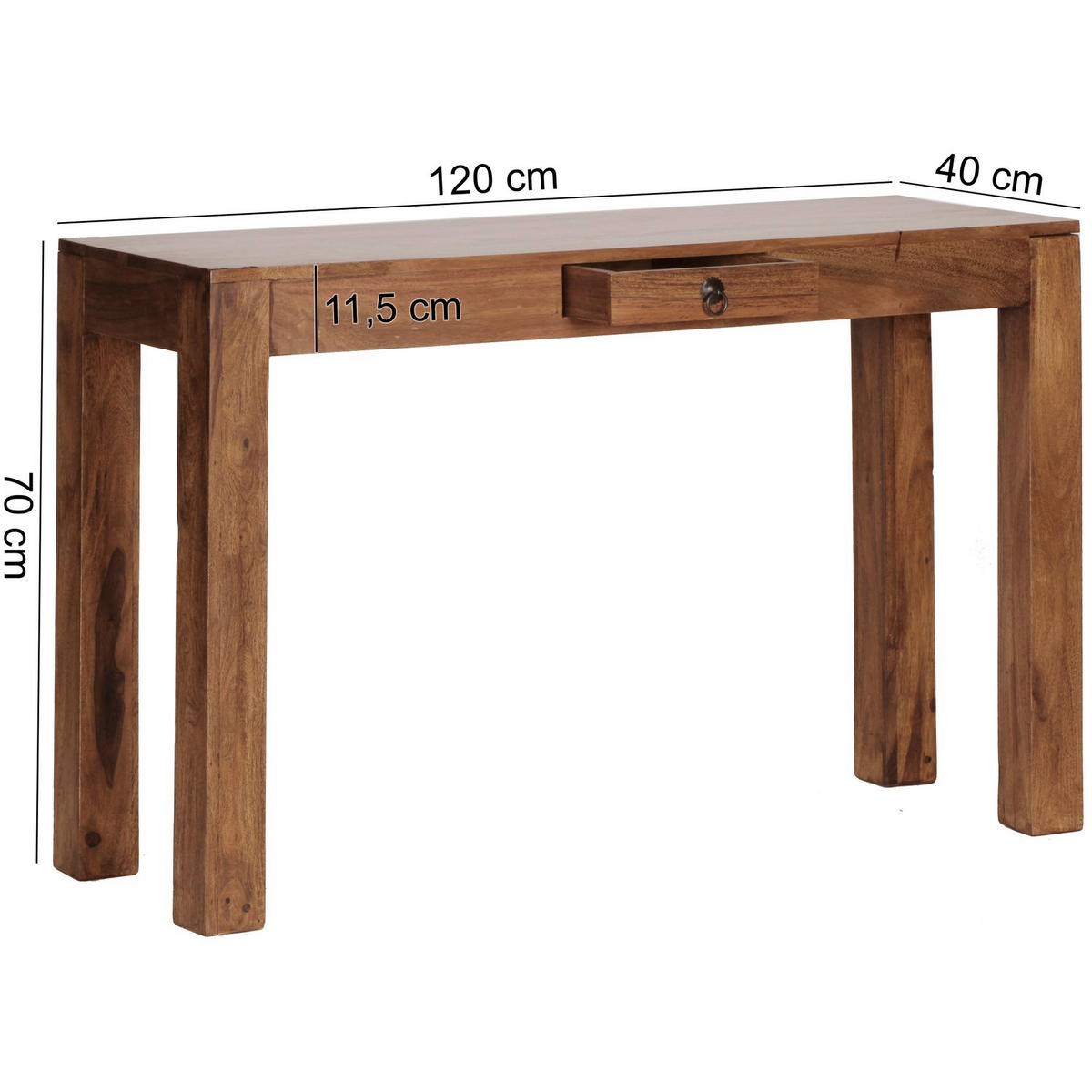 Konsolentisch natur Echtholz B/H/T: ca. 120x76x40 cm Konsolentisch - natur (120,00/76,00/40,00cm) - Wohnling