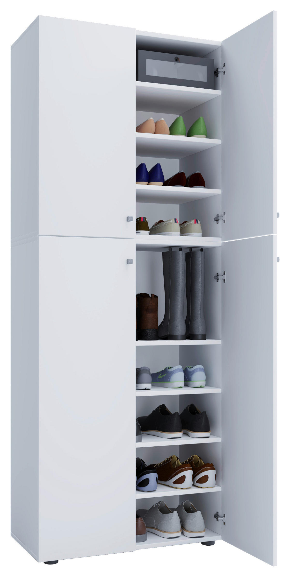Schuhschrank Lona XXL weiß B/H/T: ca. 70x182x39 cm Lona XXL - weiß (70,00/182,00/39,00cm) - VCM Möbel