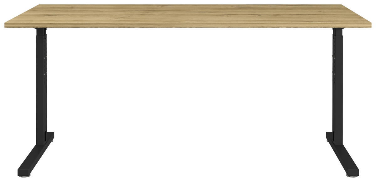 Schreibtisch 4252-582 Eiche Grand-Son Nachbildung schwarz B/H/T: ca. 160x80x80 cm 4252-582 - Eiche/schwarz (160,00/80,00/80,00cm) - Germania