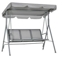 Outsunny Hollywoodschaukel creme Polyester B/H/L: ca. 342x250x450 cm Hollywoodschaukel - creme (450,00/342,00/250,00cm) - Outsunny