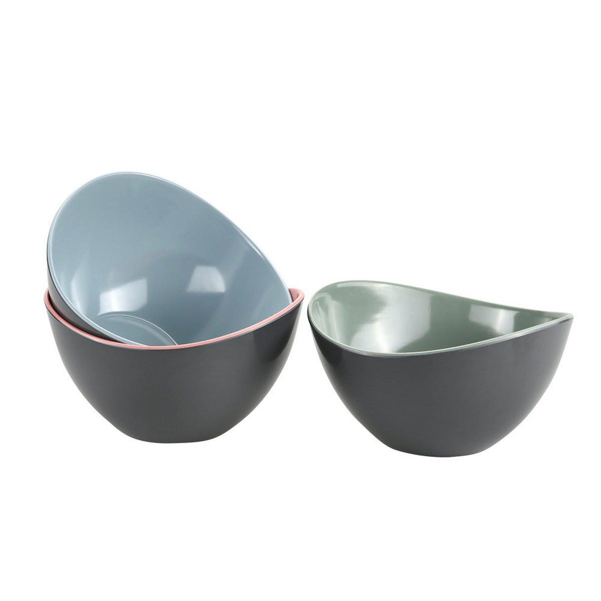 Kesper Schale multicolor Melamin B/H/L: ca. 12x11x20 cm Obst-/u.Salatschale_3erSet - multicolor (20,00/12,00/11,00cm) - Kesper