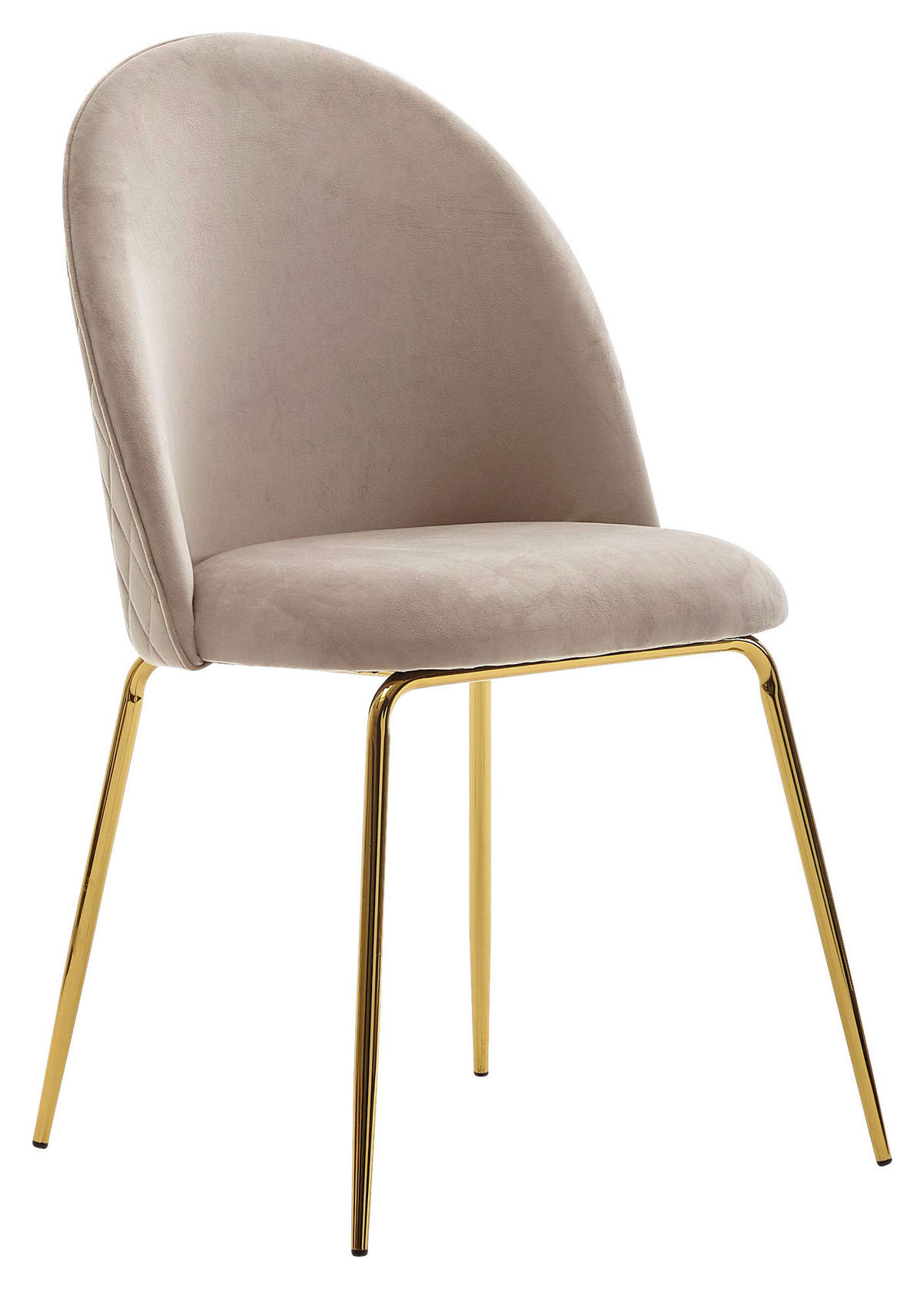 Stuhl beige gold Stoff Eisen B/H/T: ca. 53x86x50 cm Esszimmerstuhl - gold/beige (53,00/86,00/50,00cm) - Wohnling