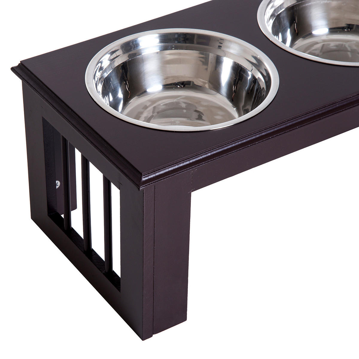 PawHut Futternapf braun Edelstahl B/H/L: ca. 31x25x58 cm Futternapf - braun (58,00/31,00/25,00cm) - PawHut