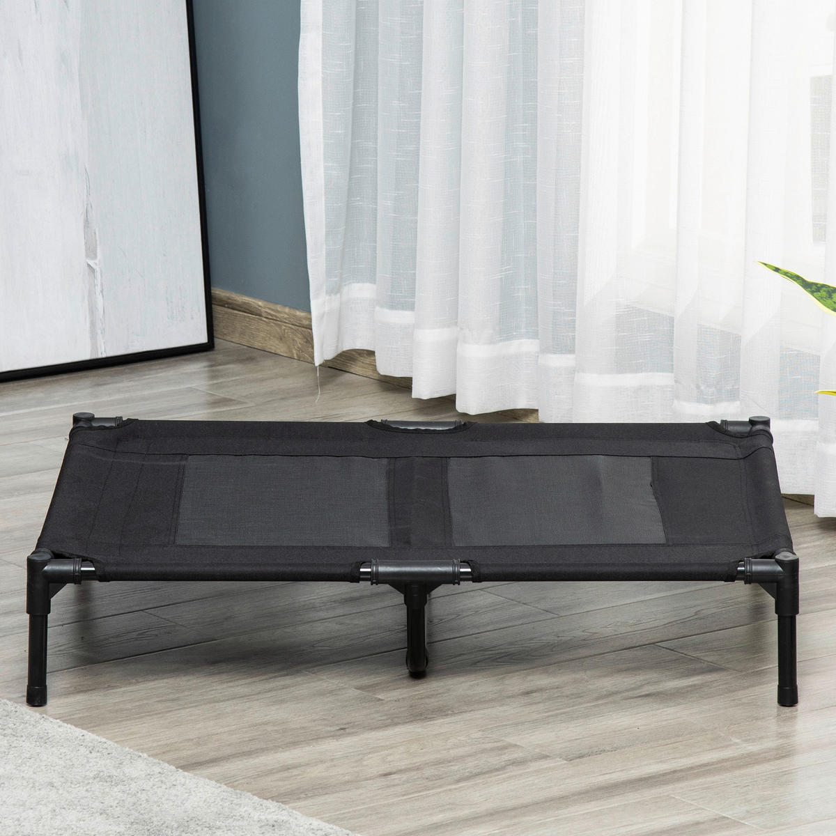 PawHut Hundeliege schwarz Metall B/H/L: ca. 76x18x92 cm Hundeliege - schwarz (92,00/76,00/18,00cm) - PawHut