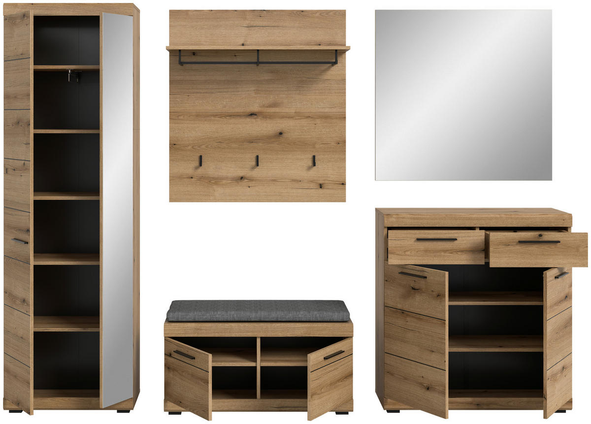 Garderobe SCOUT Evoke Oak Nachbildung B/H/T: ca. 272x197x40 cm SCOUT - (272,00/197,00/40,00cm) - xonox.home