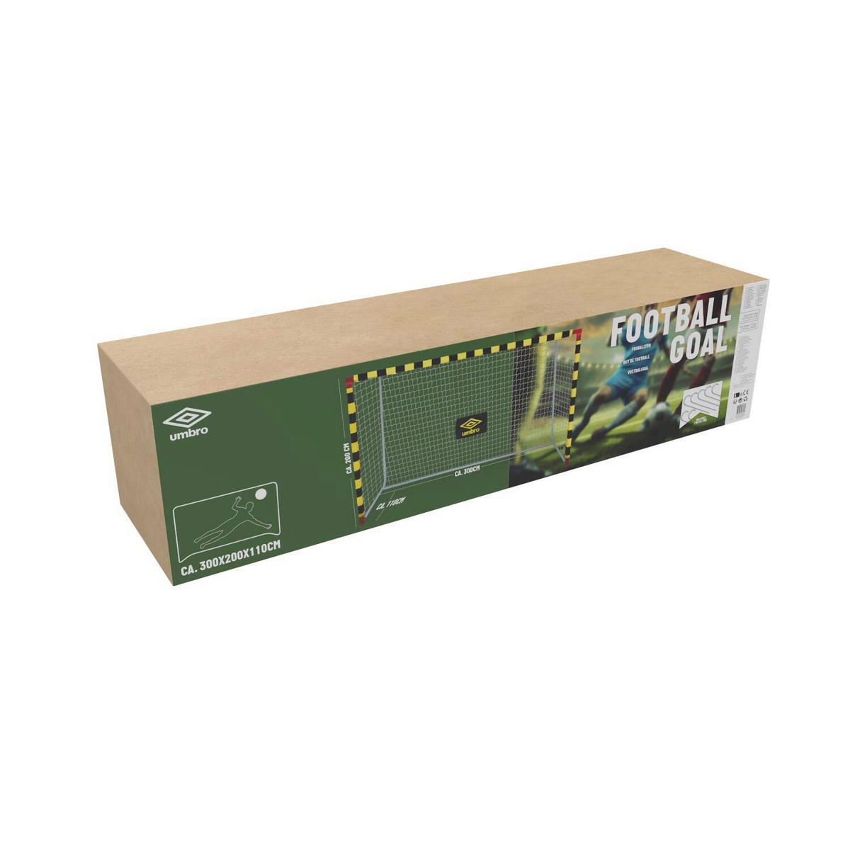 Fußballtor schwarz B/H/T: ca. 300x200x110 cm Fußballtor 300x200x110cm - gelb/schwarz (300,00/200,00/110,00cm)